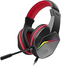 LAPCARE Bunker Gaming Over Ear Headset with RGB Back Lights|40Mm Drivers|3.5Mm+USB Jack|Adujustable Microphone|Light Design&Comfortable|Super Anti Violence&Break|Braided PVC Line(Lhp-210),Black