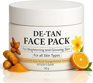 De-Tan Face Mask for Glowing Skin | Professional De-Tan Tan removal, Reduction in Blackheads, Instant Brightening | New-Age Ubtan Face Pack for All Skin Types | Men & Women- 100g