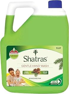 Shatras Refresh Pine Handwash Liquid Refill Can - 5L | Antibacterial Germ-Protect | pH Balanced | Soft On Hands | Refreshing And Energizing | Handwash for Everyday Use