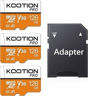 KOOTION 3 Pack Memory Card 128GB, High Speed Micro SD Card with SD Adapter, Micro SDXC UHS-I C10 A1 U3 TF Card for Tablet/Mobile Phone/Camera