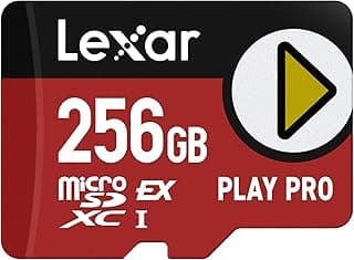 Lexar 256GB Play PRO microSD Express Card, UHS-I, C10, U3, V30, Full HD, 4K, Up to 900/600 MB/s Memory Card,…