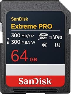 SanDisk Extreme PRO 64GB SDXC Memory Card, 300MB/s Read & Write speeds, 8K, V90, UHS-II