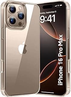 CZARTECH Native Back Case for iPhone 16 Pro Max Clear Cover (TPU + Tough Polycarbonate Back I 5ft Drop Protection Tested I Transparent)