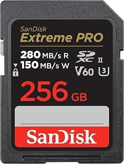 SanDisk Extreme PRO 256GB V60 UHS-II SD Cards, 280/150MB/s,V60,C10,UHS-II, for 6K Video Recording | UHS-II, V60, U3, Class 10, 4K…