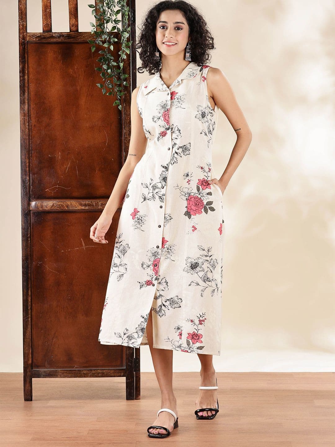 Anouk Anouk Women Printed A-Line Cotton Maxi Dress