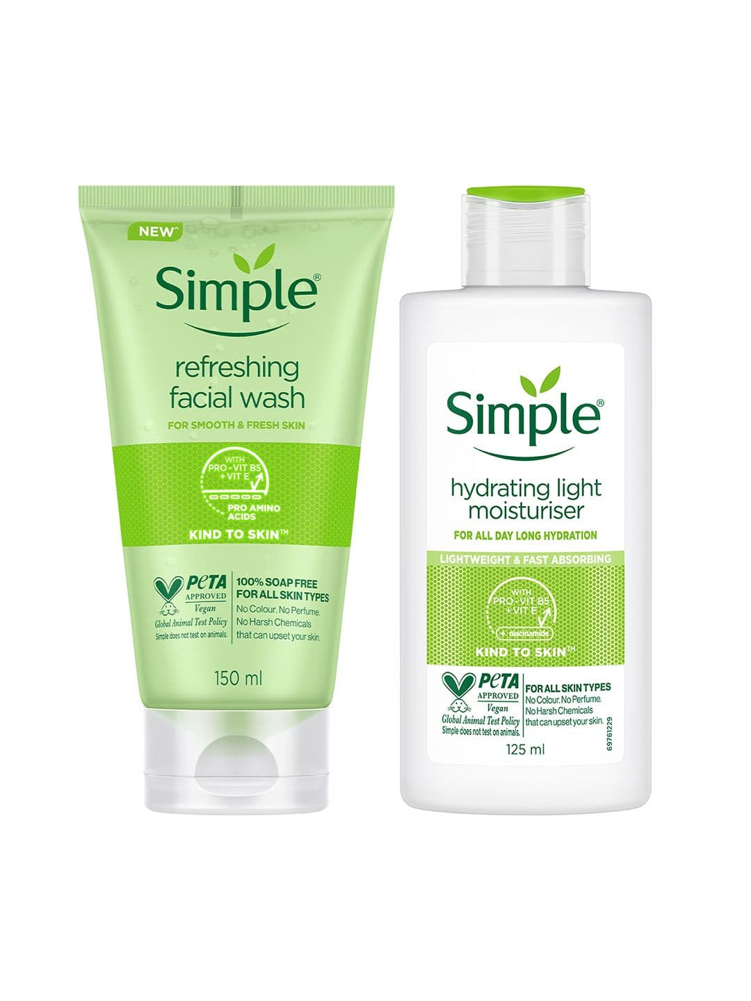 Simple Simple Hydrating Power Duo - Refreshing FaceWash 150ml & Hydrating Light Moisturiser 125ml