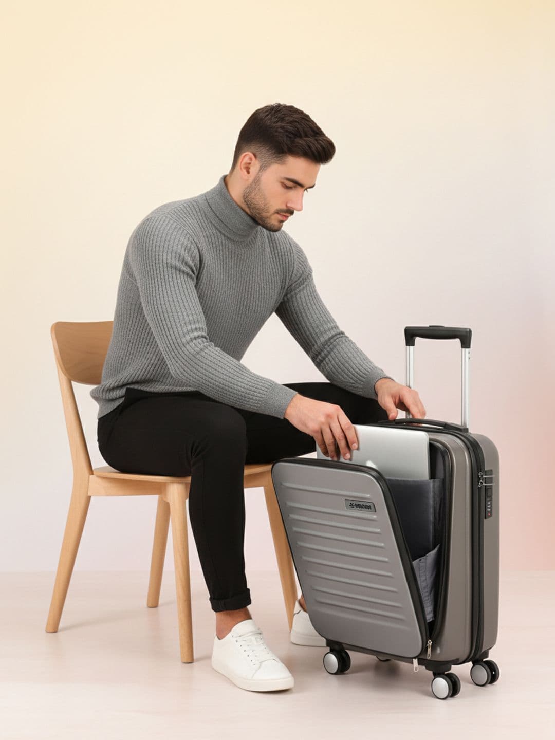 WROGN WROGN Unisex Kangaroo Hard Sided Cabin Trolley