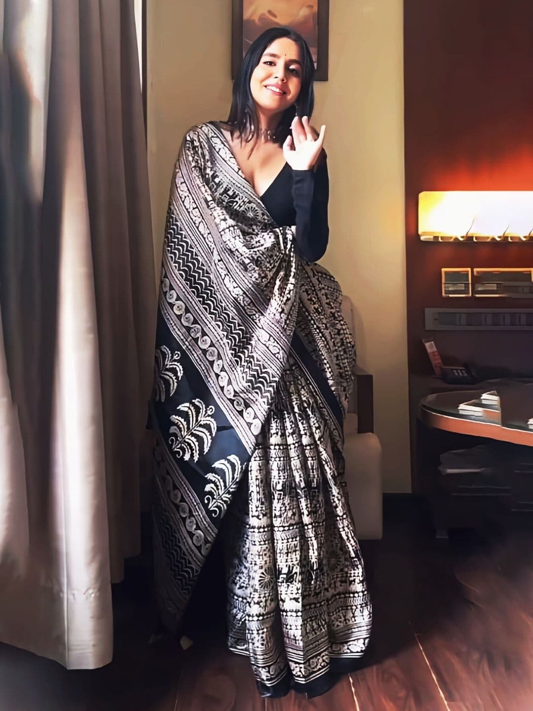 KALINI KALINI Kalamkari Printed Block Print Saree