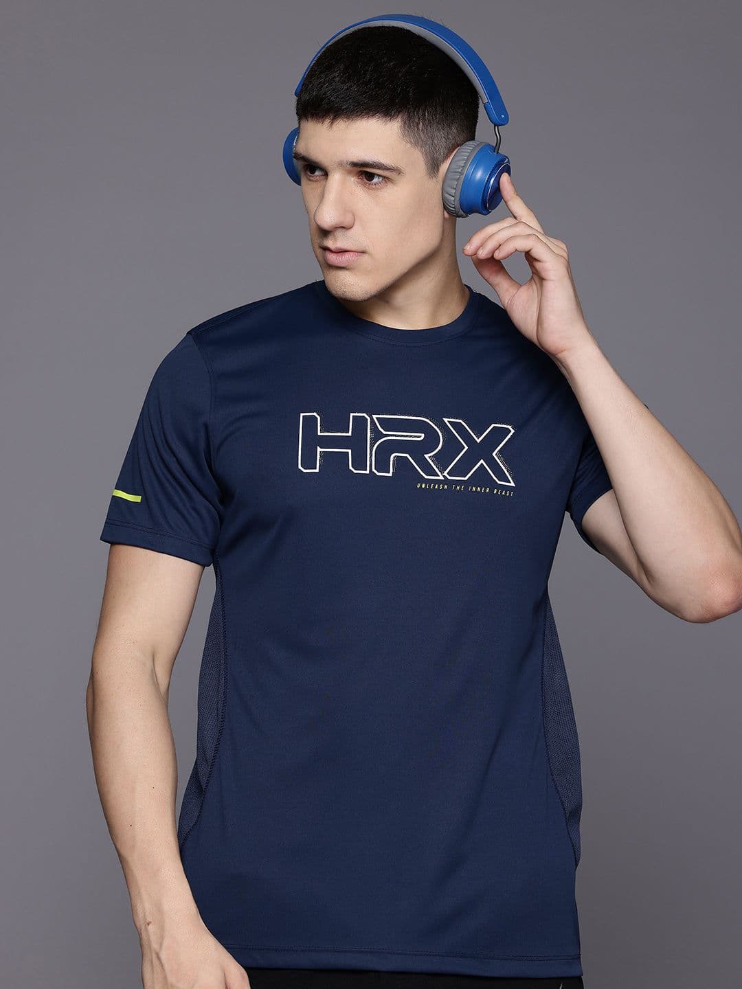 HRX by Hrithik Roshan HRX by Hrithik Roshan Rapid-Dry Printed Training T-shirt
