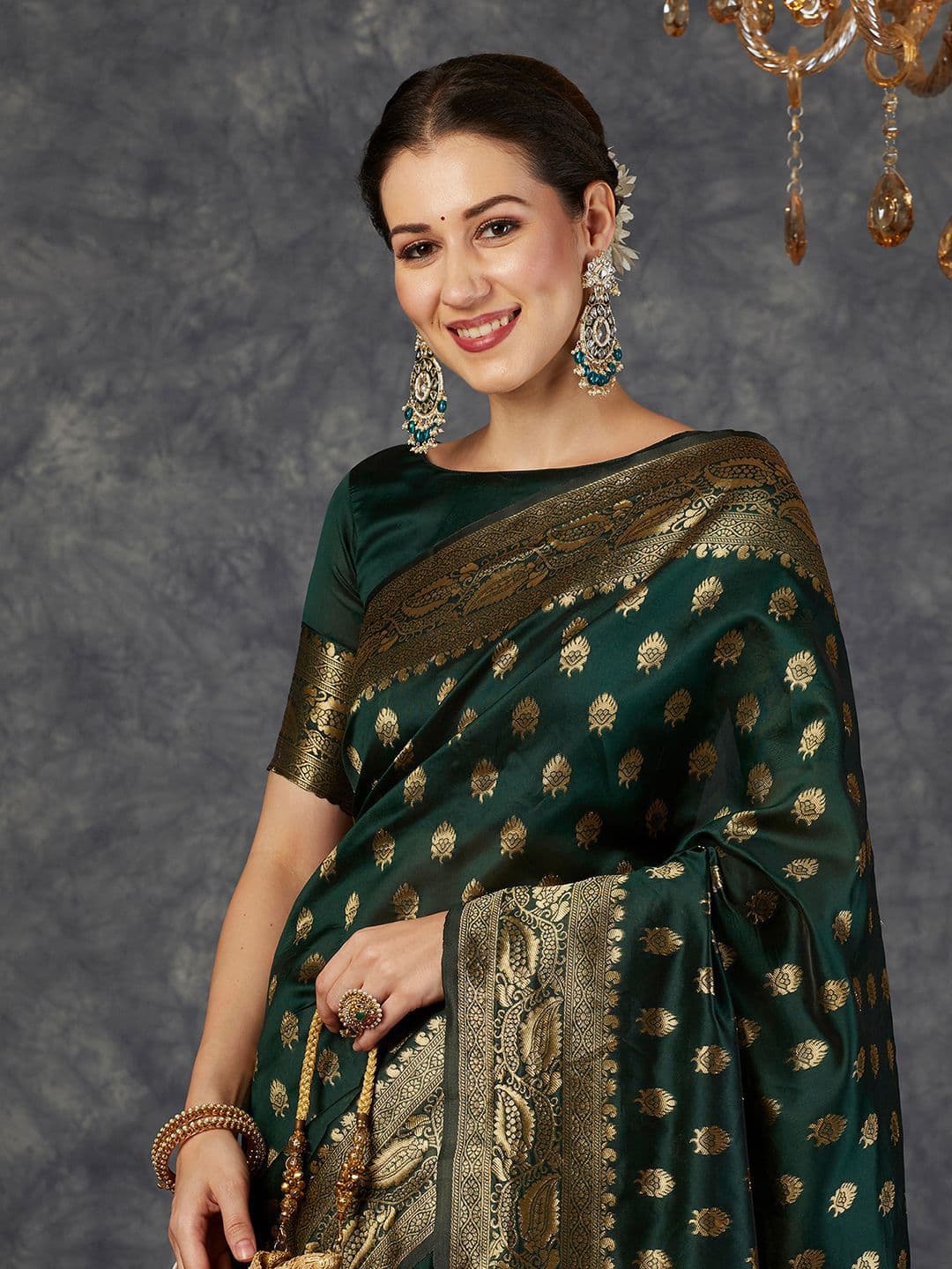 KALINI KALINI Ethnic Motifs Zari Banarasi Republic Day Saree