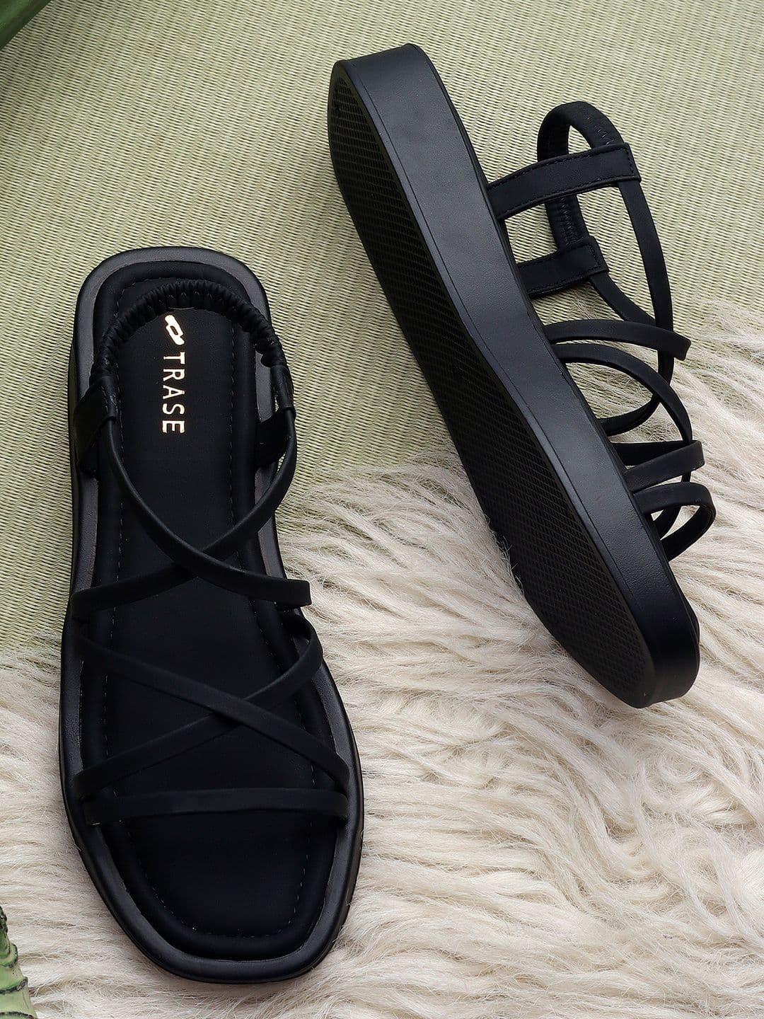 TRASE TRASE Strappy Open Toe Flats with Bows