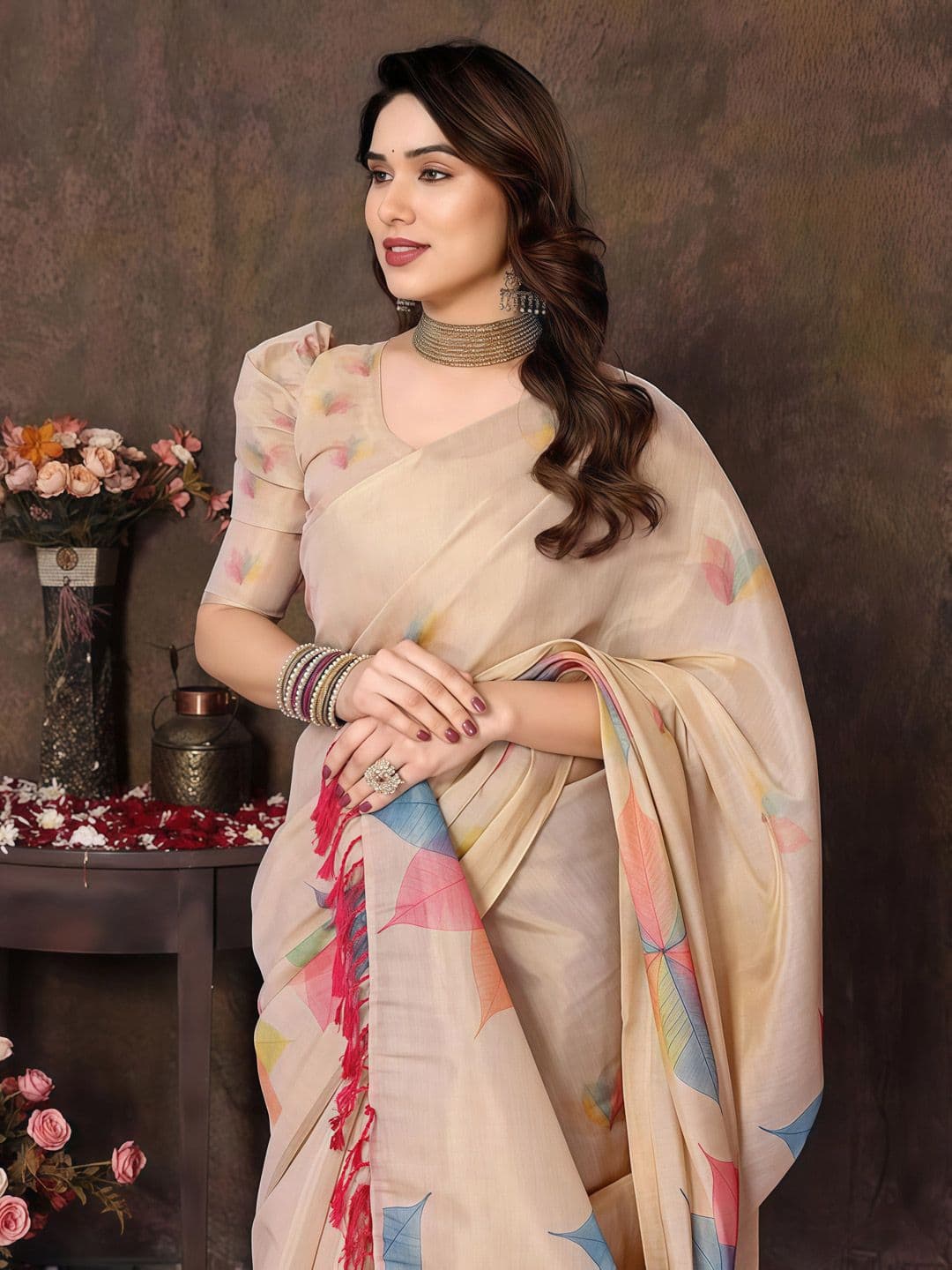 Anouk Rustic Anouk Rustic Floral Printed Saree