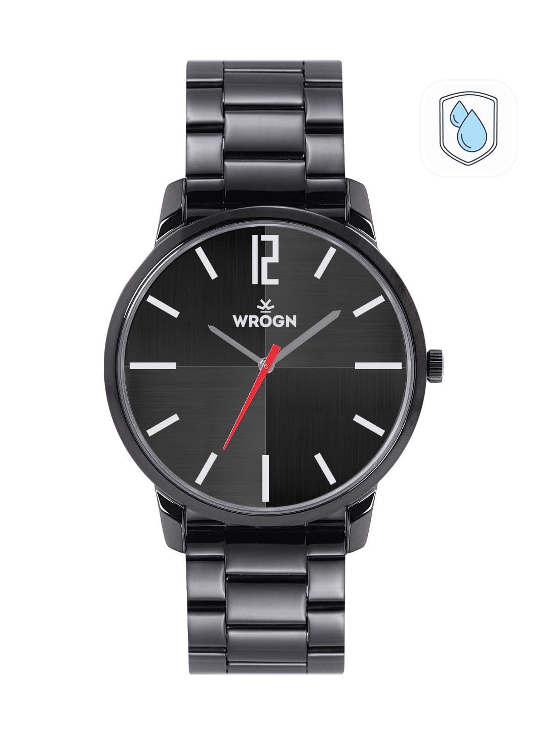 WROGN Men Black Dial & Bracelet Style Straps Analogue Watch WRG00107B