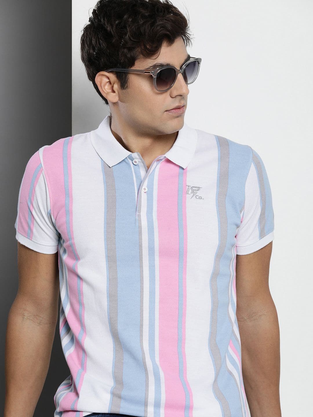 The Indian Garage Co Striped Polo Collar T-shirt