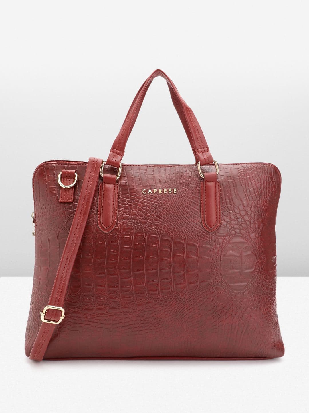 Caprese Flix Women Maroon Medium 18 inch Laptop Bag