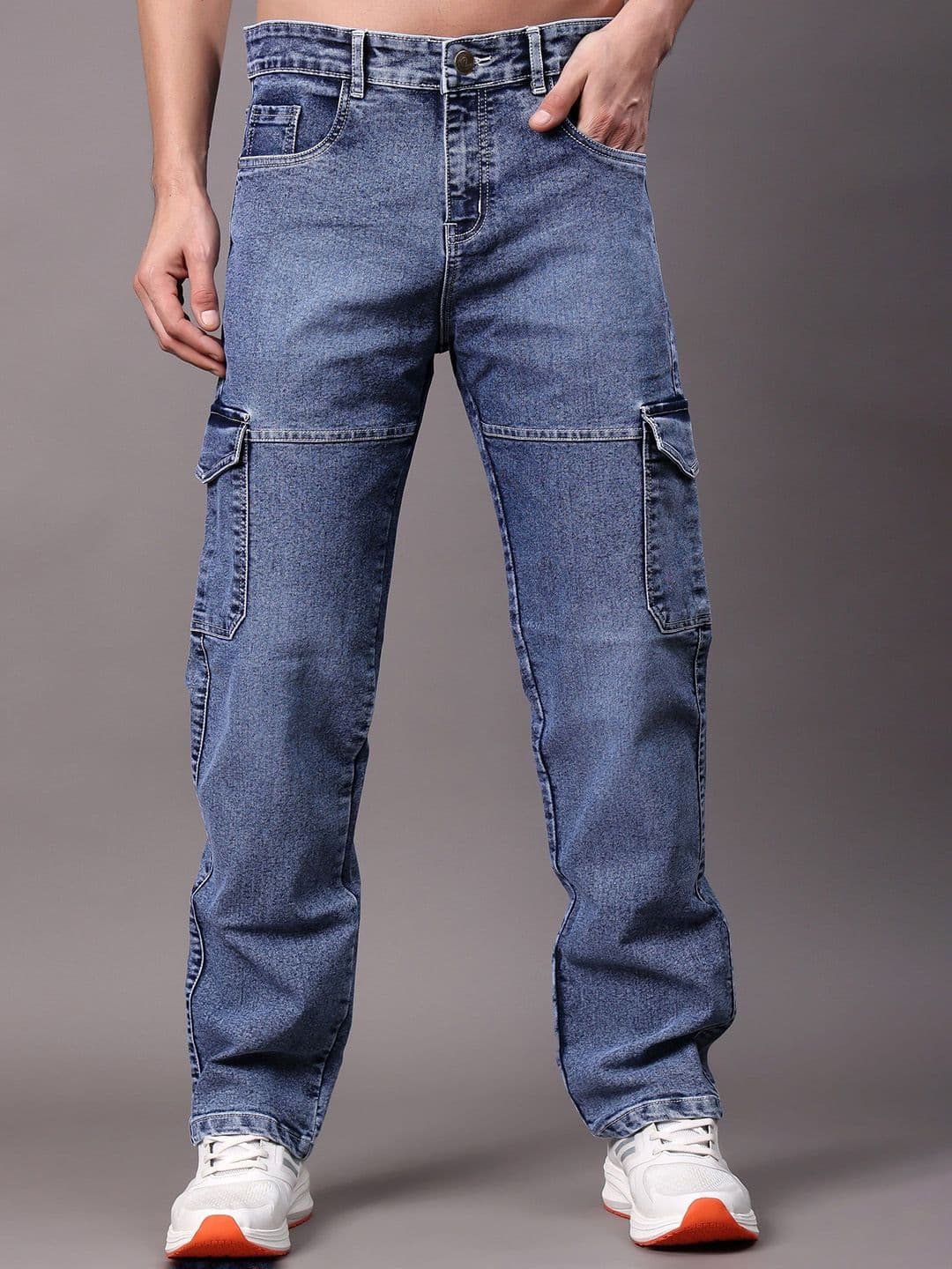 ZAYSH Men Baggy Fit Mid-Rise Mid-Rise Denim Jeans