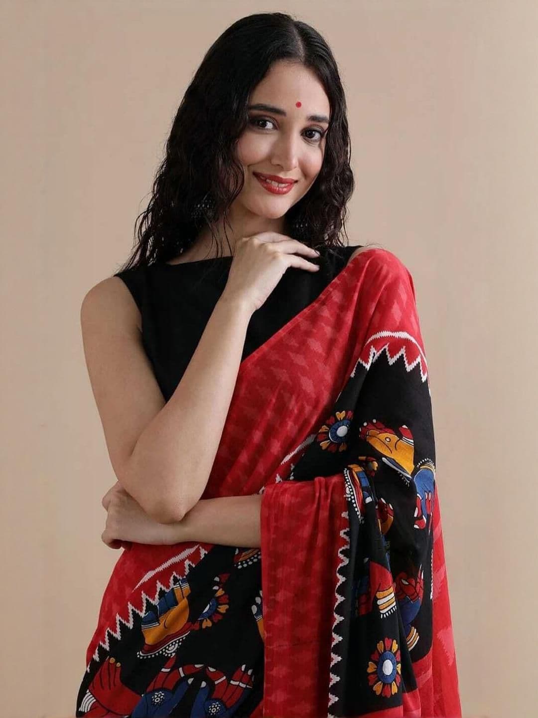 Lovwear Black Pure Cotton Sarees