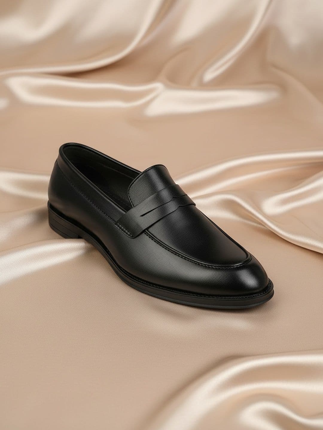 House of Pataudi Men Round Toe Slip-On Formal Shoes