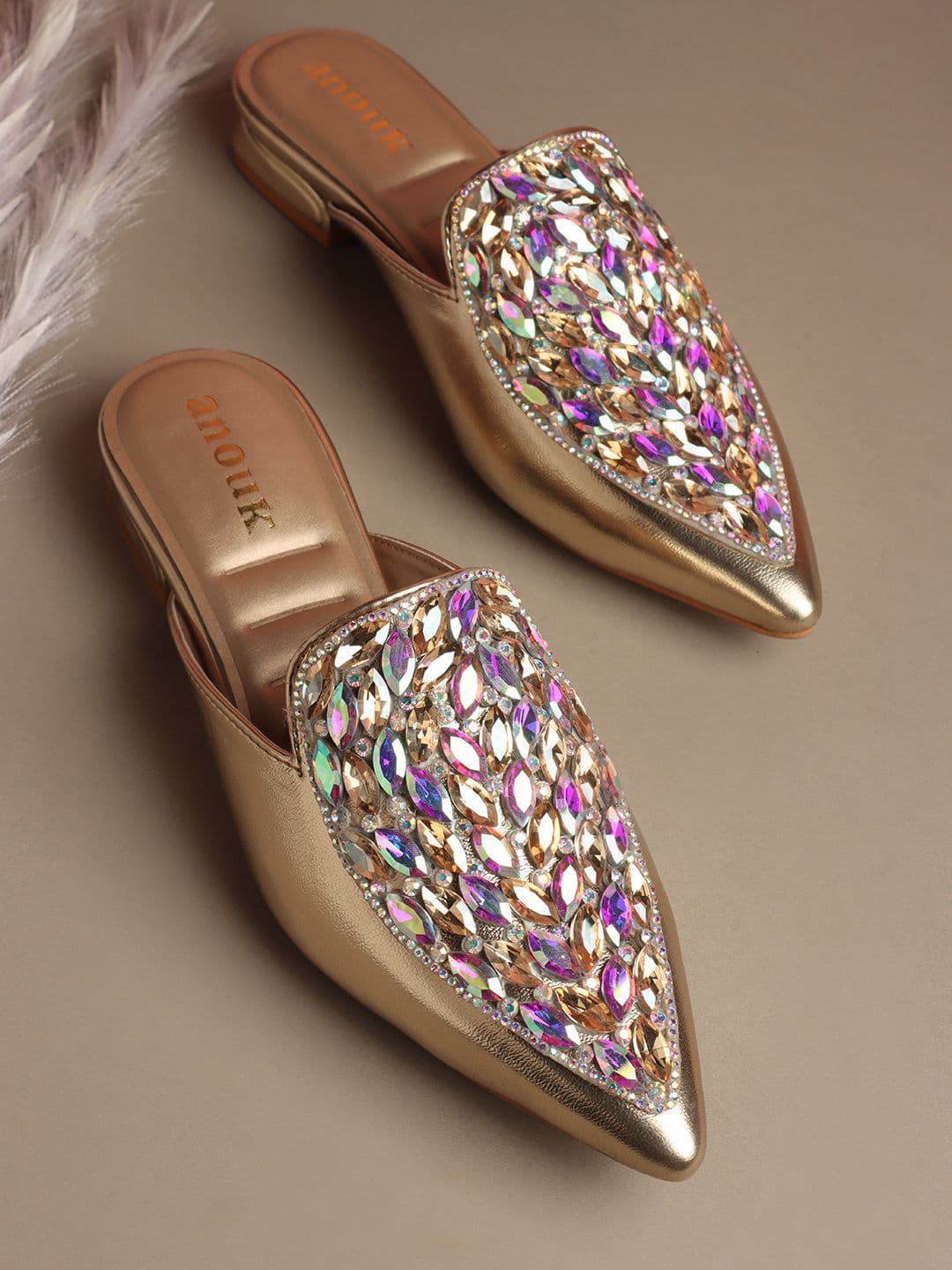 Anouk Women Ethnic Embellished Mules Flats