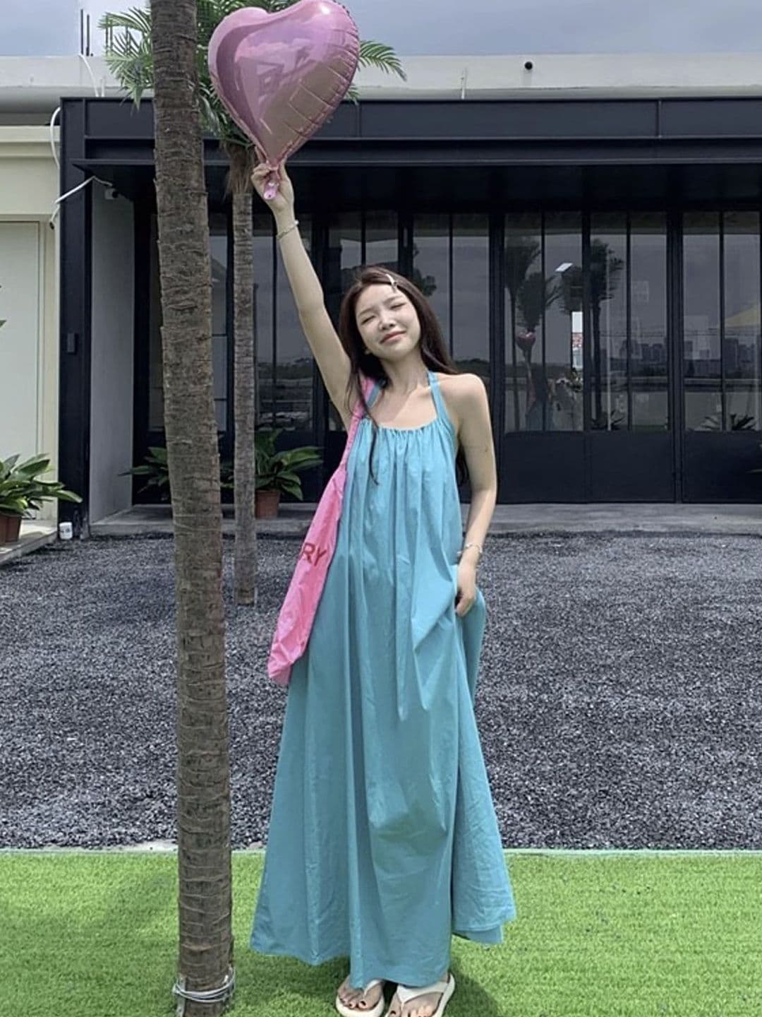 LULU & SKY Women Halter Neck A-Line Dress