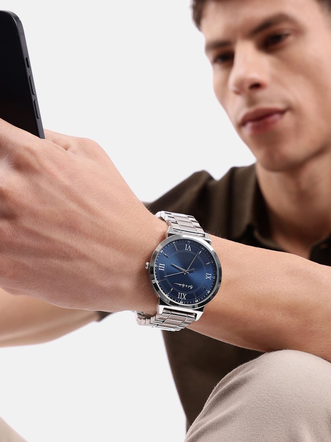 Mast & Harbour Unisex Brass Dial & Stainless Steel Straps Analogue Watch