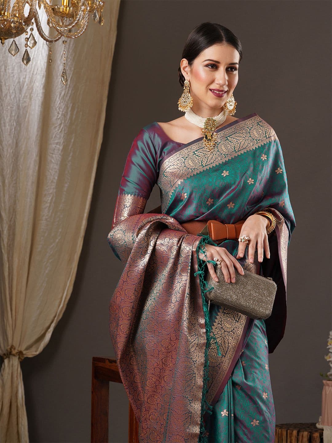 Anouk Woven Design Zari Banarasi Saree