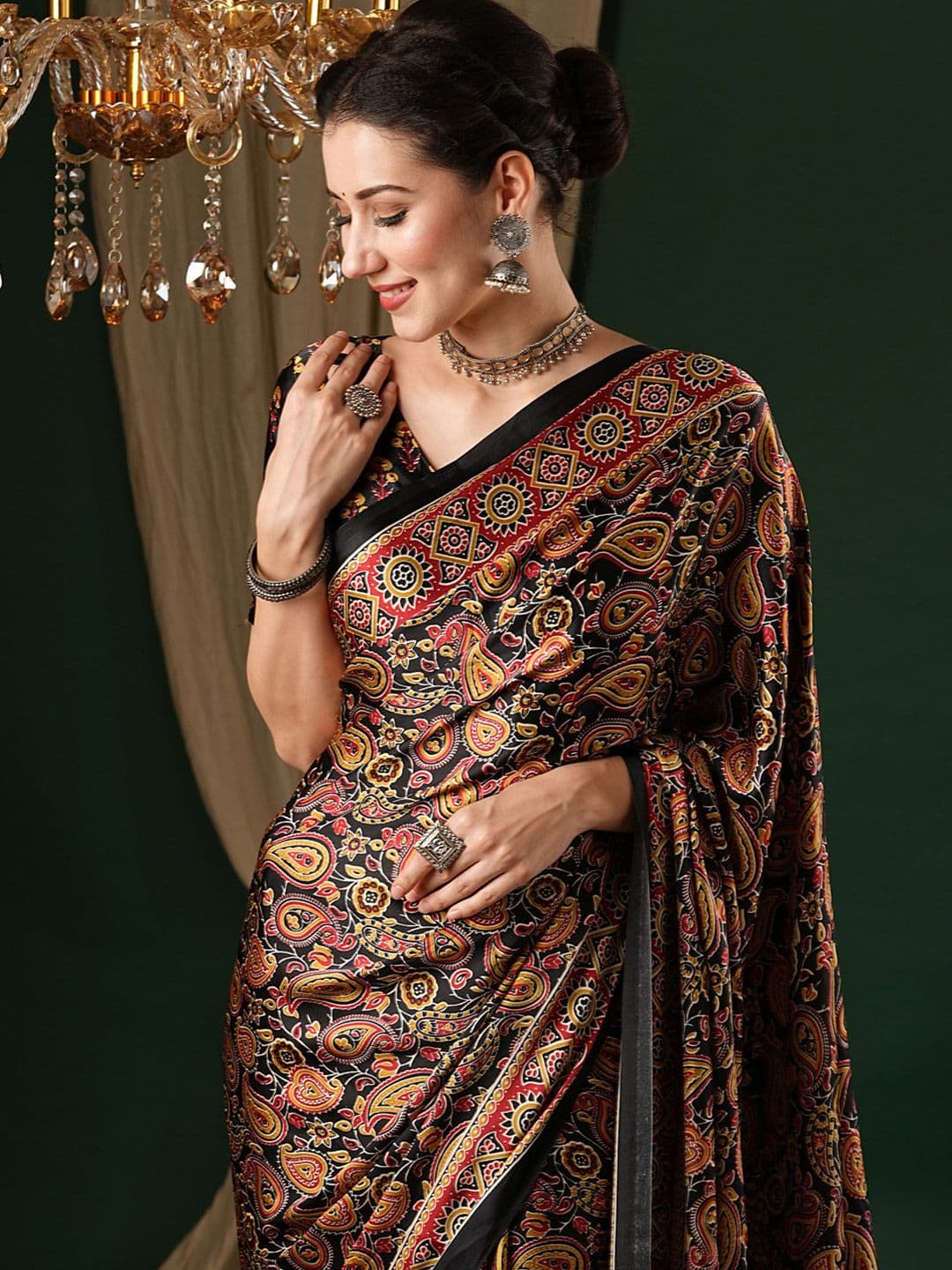 Anouk Ethnic Motifs Pure Crepe Saree