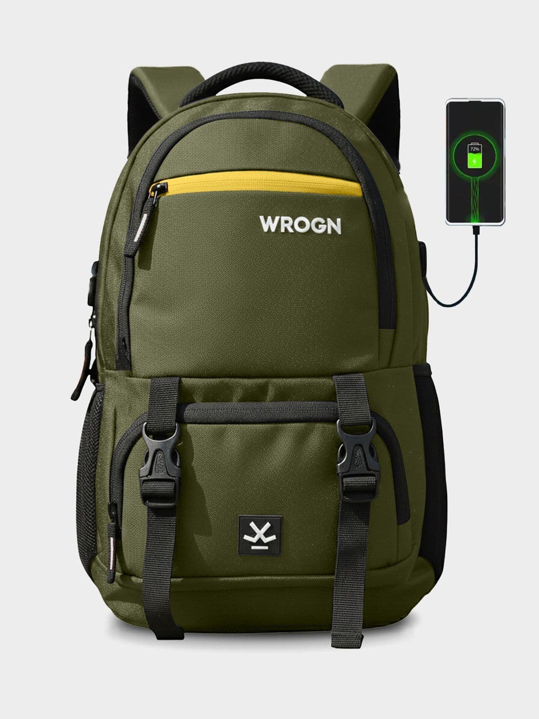 WROGN Unisex Backpack with USB Charging Port 30L 40 L