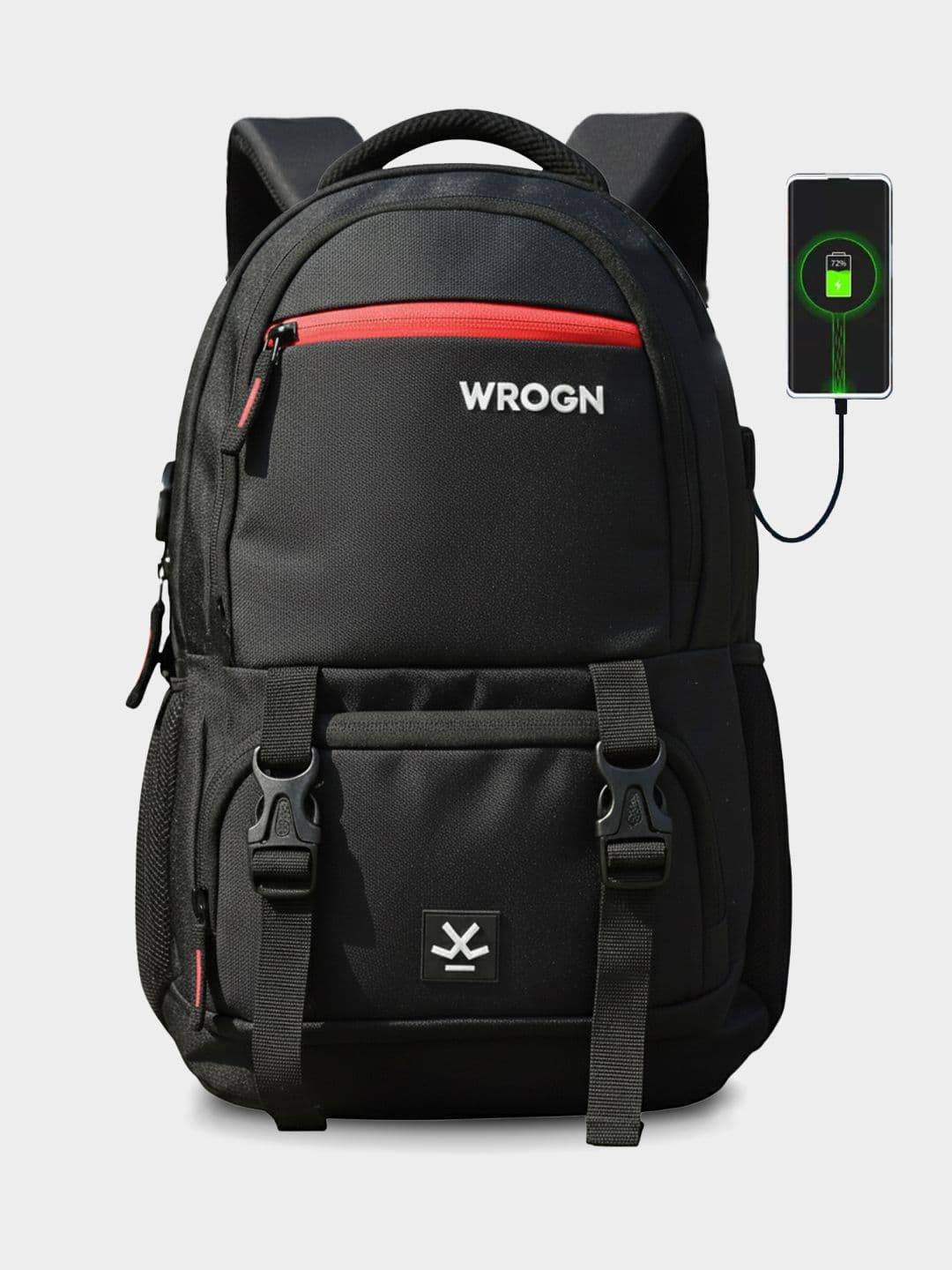 WROGN Unisex Backpack with USB Charging Port 23L