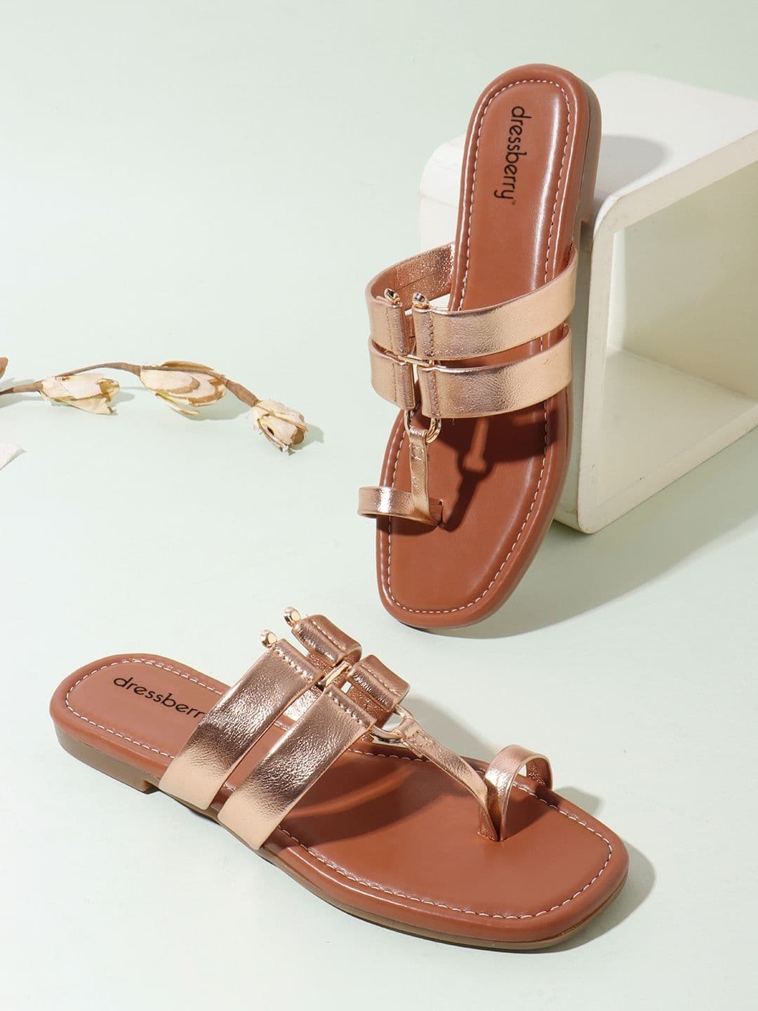 DressBerry Women Open Toe Flats with Bows