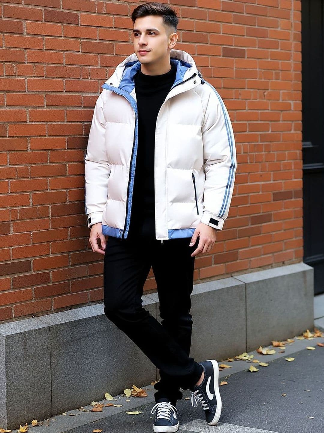 HERE&NOW Men Hooded Solid Insulator Puffer Jacket