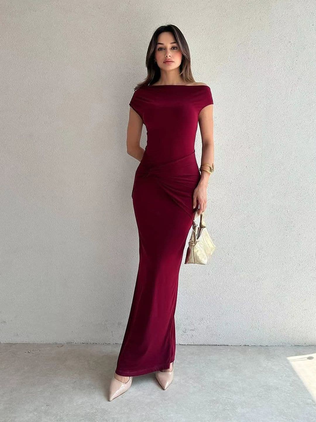 StyleCast Off-Shoulder Bodycon Maxi Dress
