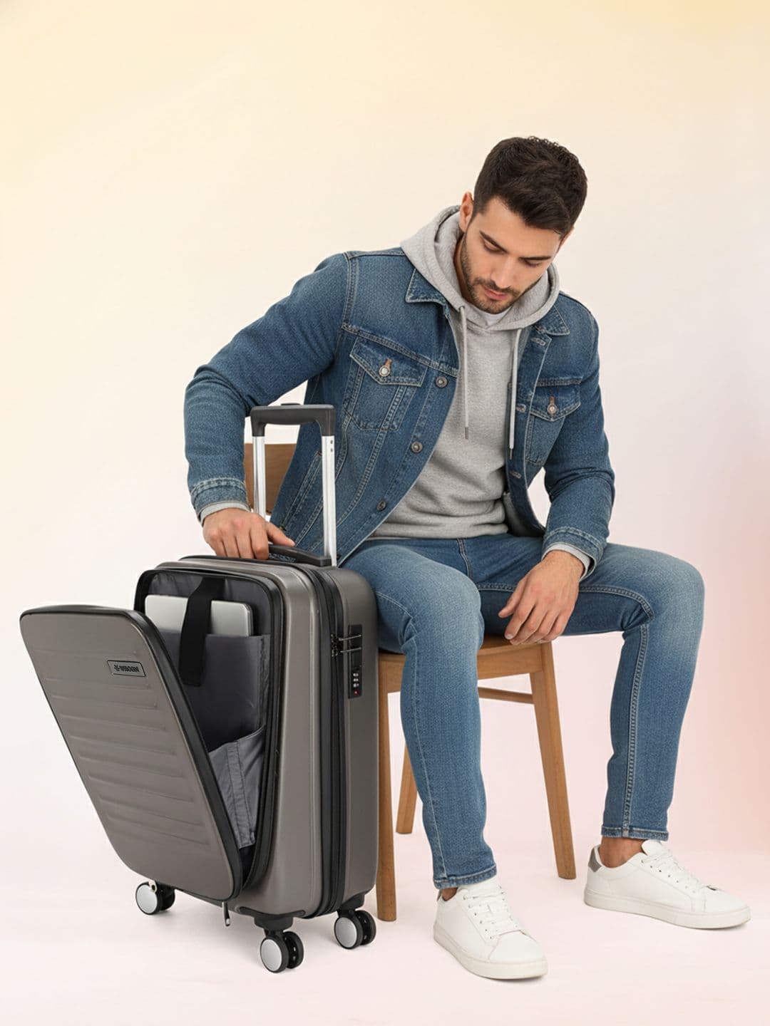 WROGN Kangaroo Hard Cabin Trolley Suitcase - 38L