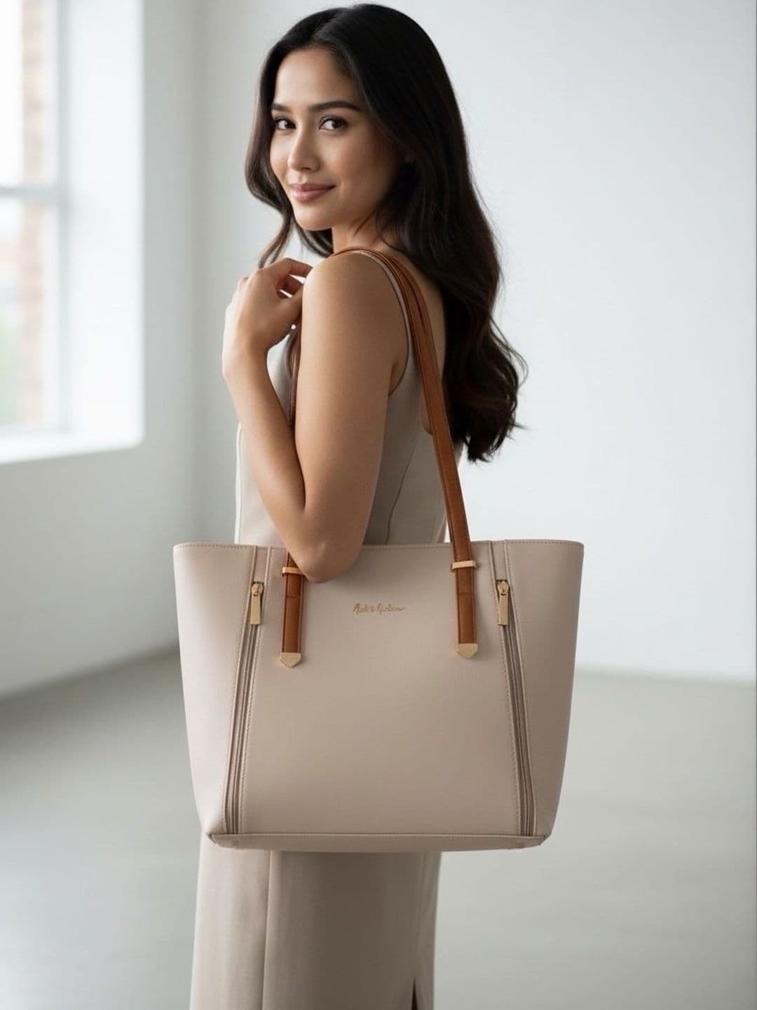 Mast & Harbour PU Structured Tote Bag