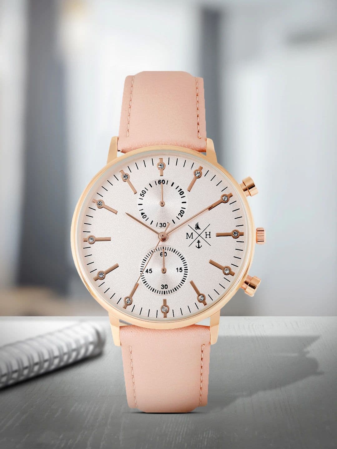 Mast & Harbour Unisex Peach-Coloured Analogue Watch MFB-PN-SNT-C01