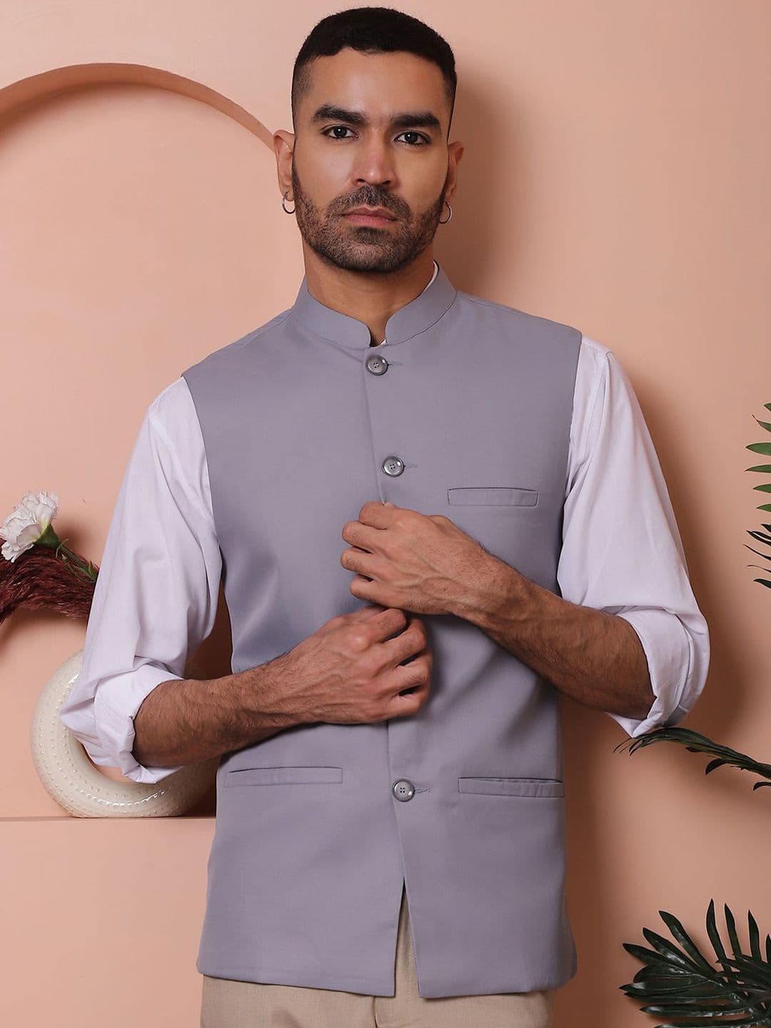 Anouk Mandarin Collar Nehru Jacket