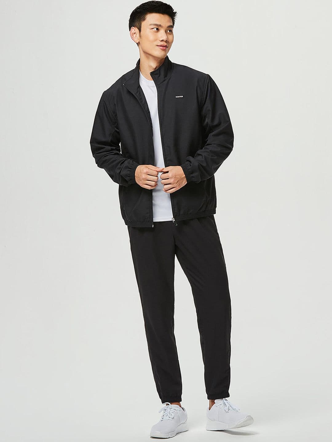 Decathlon Domyos - Men Black FJA 100 Moisture Managing Fitness Tracksuit Jackets