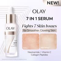 Olay 7in1 Serum with Niacinamide, Vitamin C, Collagen Peptides, Fights 7 Skin Issues