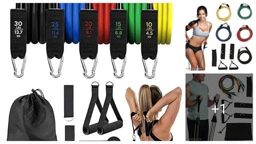 11 in 1 Pull Up Assist Bands Exercise Resistance Loop Bands Heavy Duty Resistance Bands Tube for Home Gym Yoga Workout Body Stretching Power Lifting