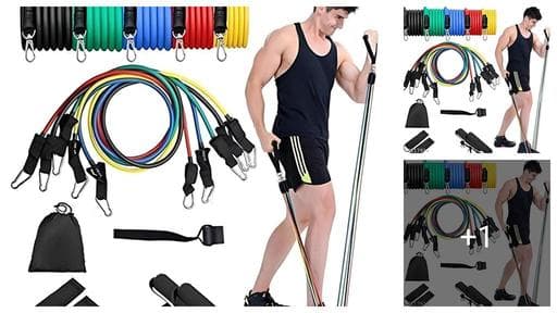 11-1 Resistance Bands for Workout for Men | Resistance Stretching Band for Workout (Chest, Arms, Shoulder) | Resistance Tube Elastic Band for Exercise & Training, Pack of 1