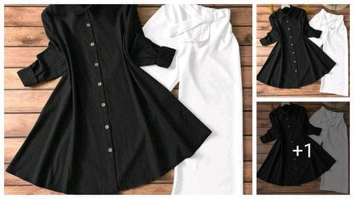 Women's Stylish Solid Black Shirt Kurti with White Wide-Leg Pajamaa Set (Co-ord Set) - Sizes S to XXL