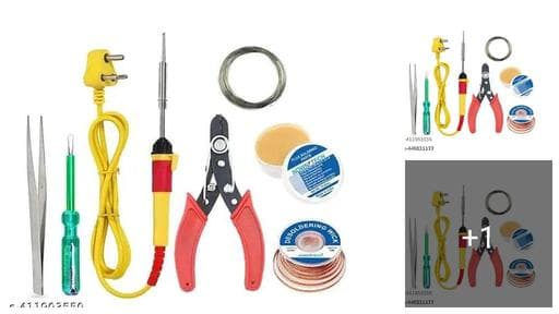 Soldering Iron Kit 669, 25W/230V Fast Heat up Soldering Gun kit with Ceramic Heater, 7_in_1 Soldering Kit & Repairing tool kit 25 W Simple (Pointed Tip)