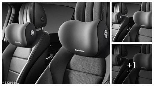 Car Neck Pillow,Neck Pain Relief for Long Drive Car Seat Back Head Rest Memory Foam Pillow for Driving with Adjustable Strap,and Breathable Removable Cover (Black)