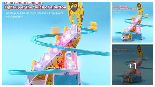 3 Duck Slide Toy Set, Funny Automatic Stair Ducklings Cartoon Race Track Set