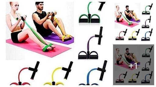 CHHELLO MART 1 PCS Pull Reducer Training Bands-4 Tubes Pedal Exerciser Yoga Exercise, Arm Exercise, Tummy Building Training Men and Women(Multi Color)