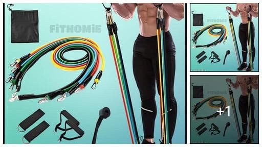 11-in-1 Resistance Band Set for Home Gym | Power Resistance Toning Tube | Adjustable Strength Training Bands | Body Stretching & Workout Equipment | Foam Handles & Door Anchor | Unisex | Multicolor