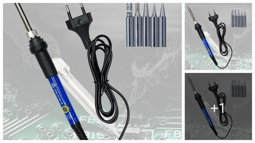 ALDECO 60W Fast Heating Soldering Iron with 5 Interchangeable Tips for Circuit Board Repair, Home Appliances, Mobile Repair, Laptop Repair & Precision Assembly