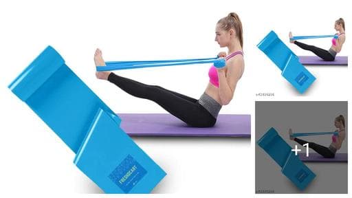 FreshDcart Rubber Strap Exercise Resistant Band Yoga Stretching Belt 1.5 Meter for Workout, Home Gym, and Yoga for Men and Women, ( Blue Pack of 1 )