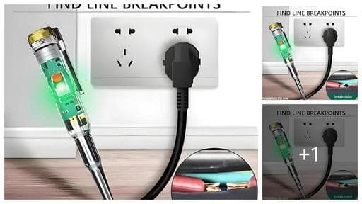 Spinfluencs 1 Pcs Electrical Tester Pen, 70-250V Induction Detector Pen Electrical Screwdriver Circuit Tester, Electrical Tester Pen with LED Colour Light, Non-Contact AC Voltage Tester Pen