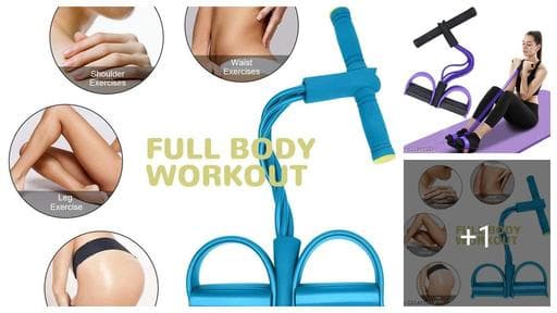 4-Tube Pull Reducer Training Bands – Pedal Exerciser for Yoga, Crossfit, Arm & Tummy Workout | Resistance Fitness Band for Men & Women (Multicolor)